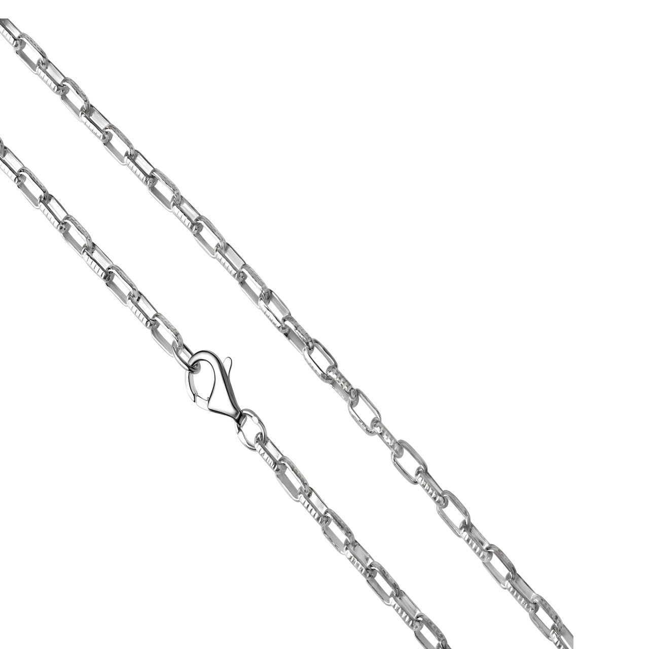 Collier Damen 925er Sterling Silber weiß Gliederkette 50cm