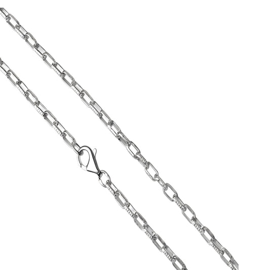 Collier Damen 925er Sterling Silber weiß Gliederkette 60cm