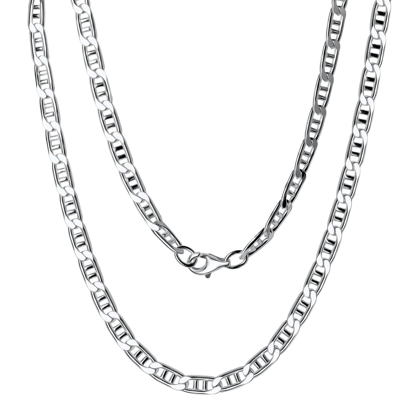 Collier Stegpanzerkette 925/- Sterling Silber versilbert 55cm