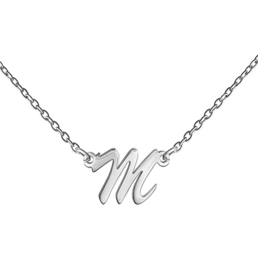 Collier Ankerkette aus 925/- Sterling Silber rhodiniert mit 1 Buchstaben