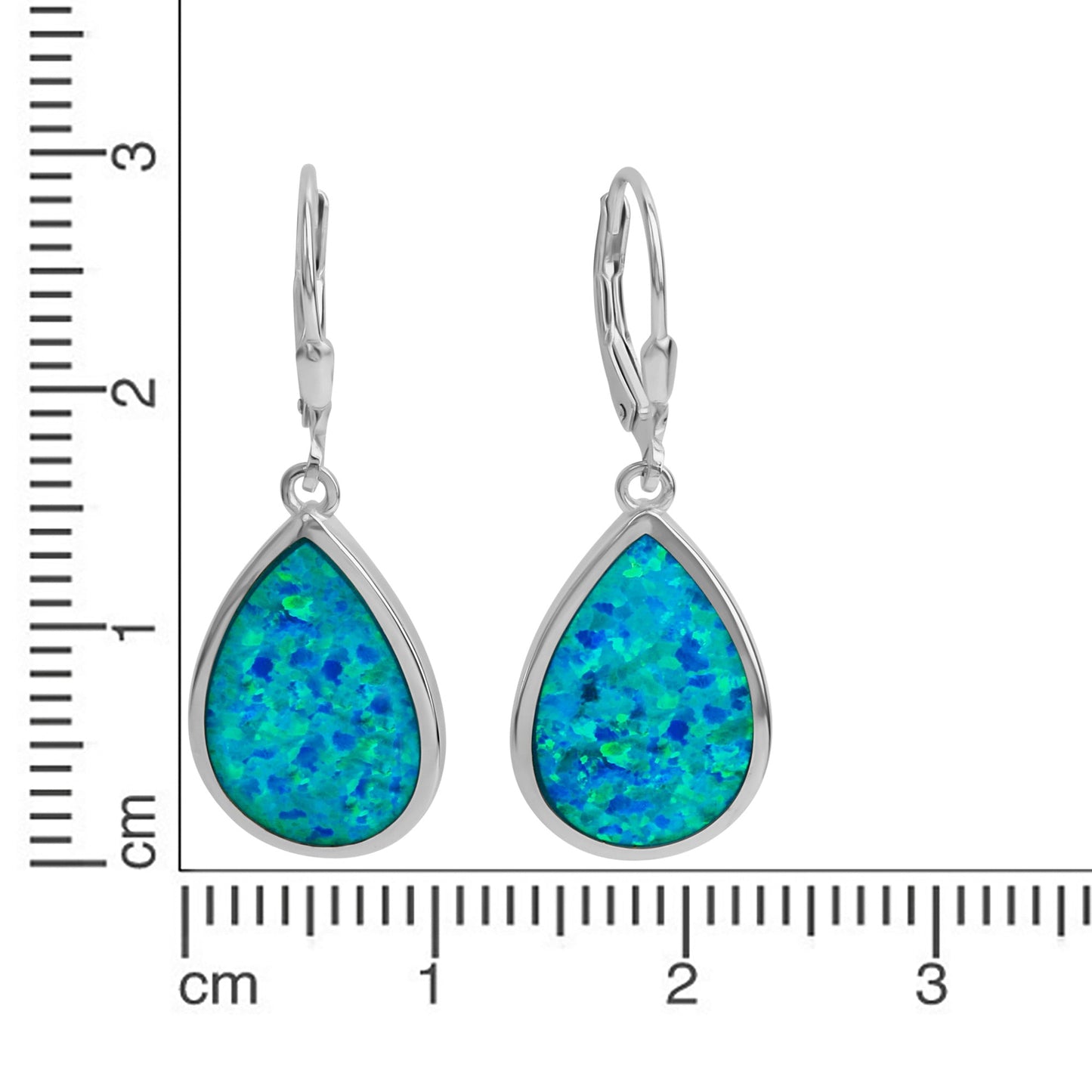 Ohrhänger 925/- Sterling Silber rhodiniert 3,7cm synth. Opal
