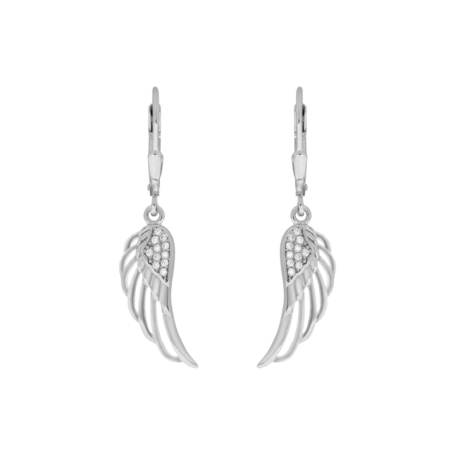 Ohrhänger 925/- Sterling Silber rhodiniert 3,6cm Zirkonia