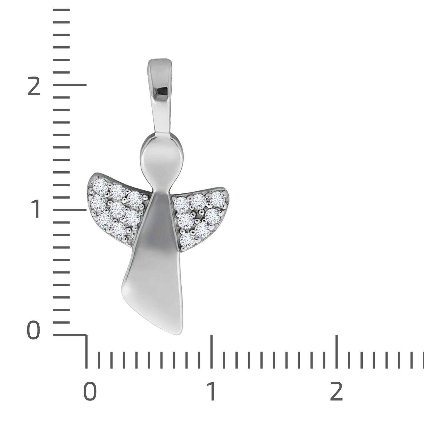 Anhänger 925/- Sterling Silber rhodiniert 2,2cm Zirkonia