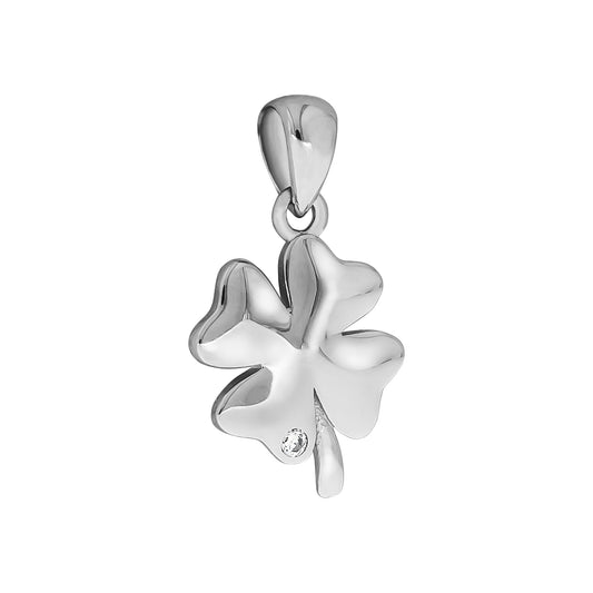 Anhänger aus 925/- Sterling Silber rhodiniert Motiv Baum 1 Zirkonia weiß