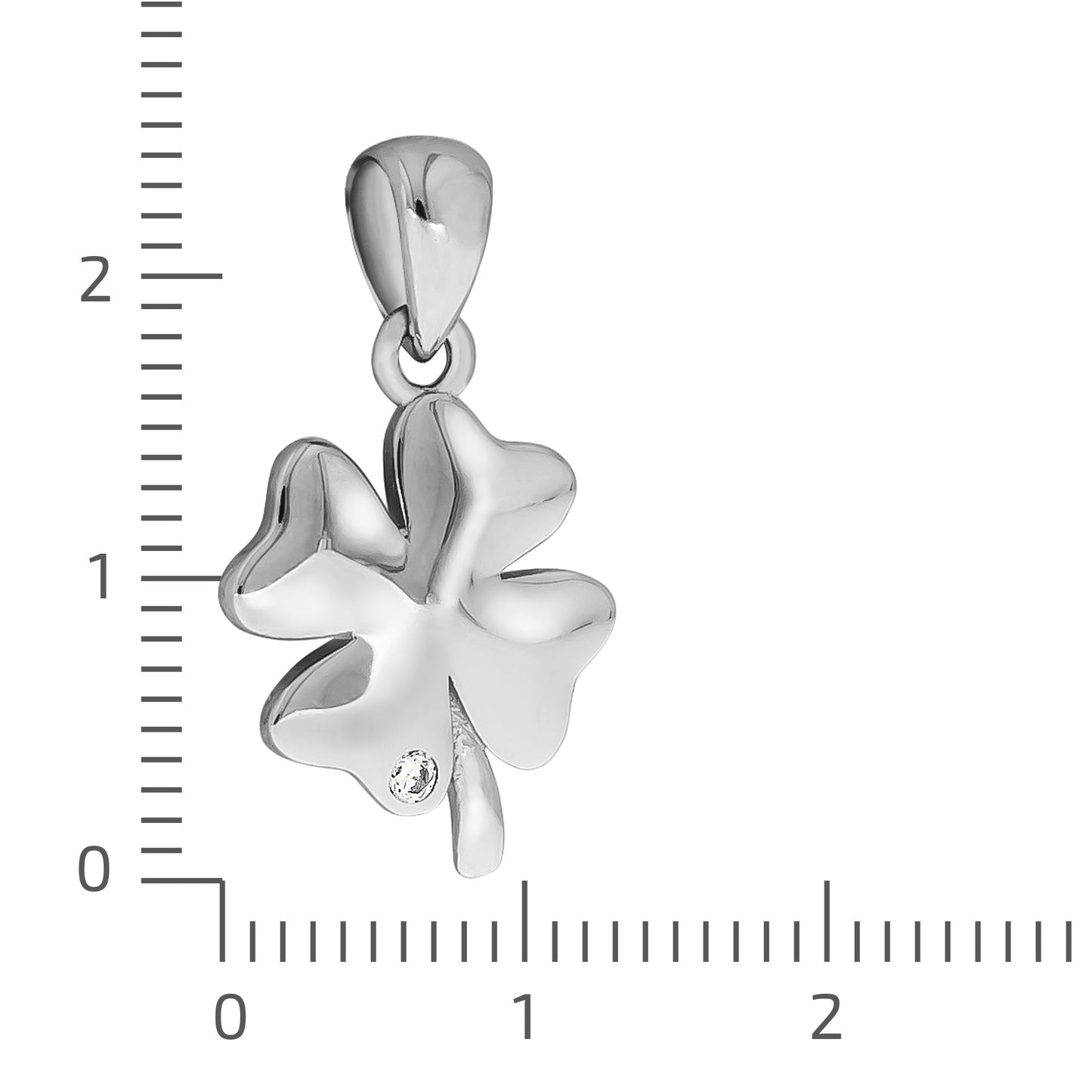 Anhänger 925/- Sterling Silber rhodiniert 2,1cm Zirkonia