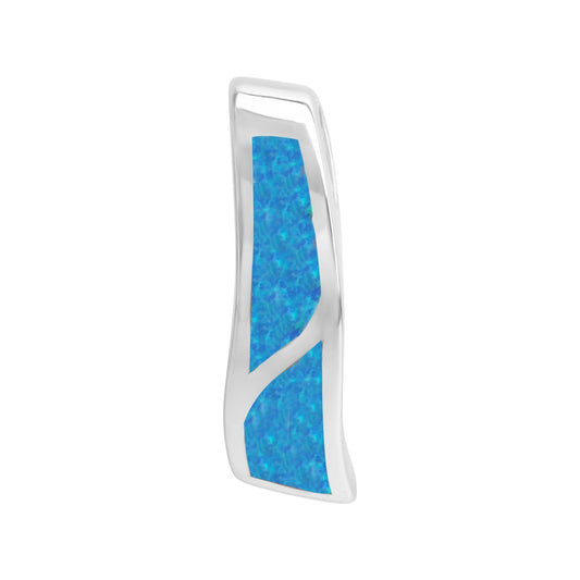 Anhänger aus 925/- Sterling Silber rhodiniert mit synth. Opal blau