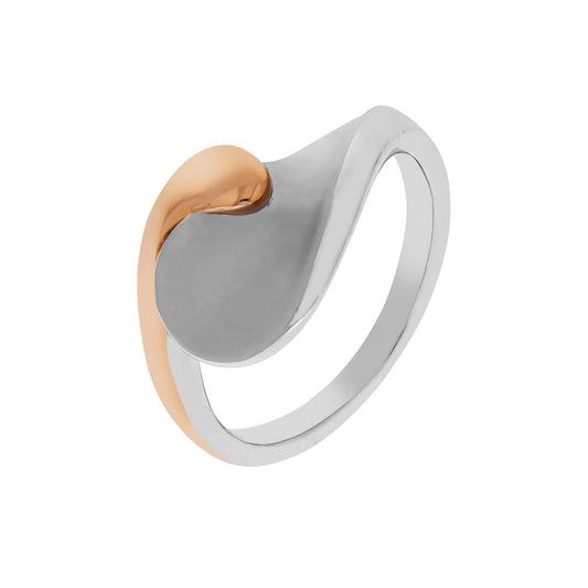 Damenring aus 925/- Sterling Silber rhodiniert teils rose vergoldet glanz/matt