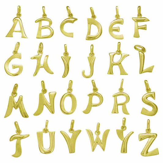 Anhänger aus 375/- Gelbgold glanz/matt Buchstabe V mit 18mm Länge (Buchstaben Q und X nicht lieferbar)