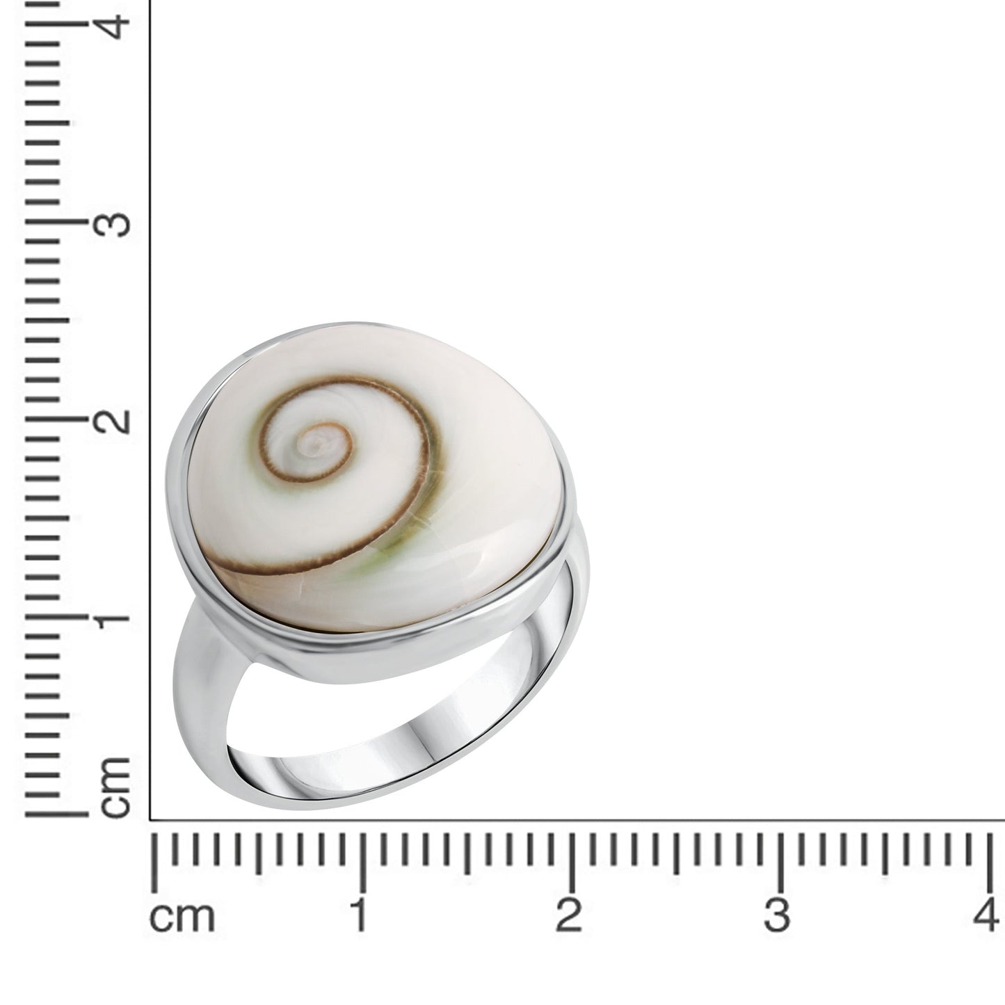 Ring 925/- Sterling Silber rhodiniert Muschel