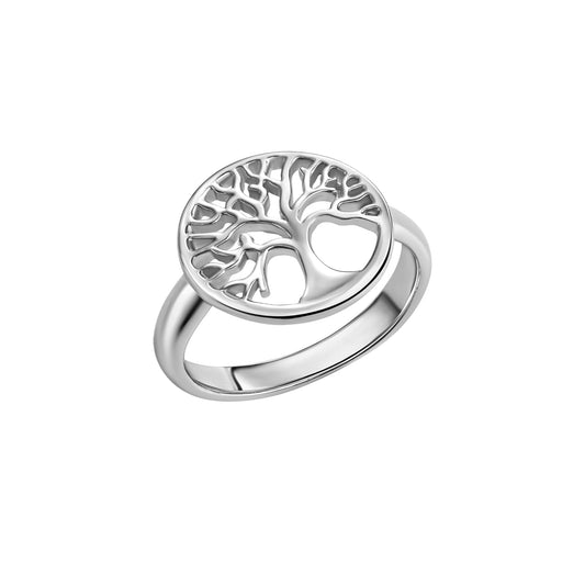 Damen-Ring aus 925 Sterling Silber rhodiniert mit Lebensbaum-Motiv