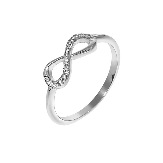 Damenring aus 925/- Sterling Silber mit Infinity-Zeichen und Zirkonia
