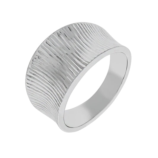 Damenring aus 925/- Sterling Silber rhodiniert Oberfläche diamantiert