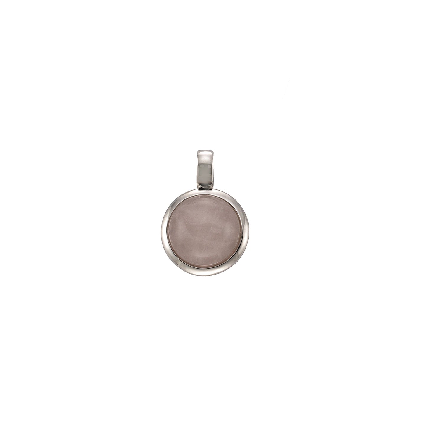 Anhänger 925/- Sterling Silber rhodiniert 2,1cm Rosenquarz