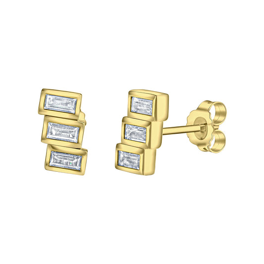 Ohrstecker aus 925/- Sterling Silber vergoldet mit Zirkonia