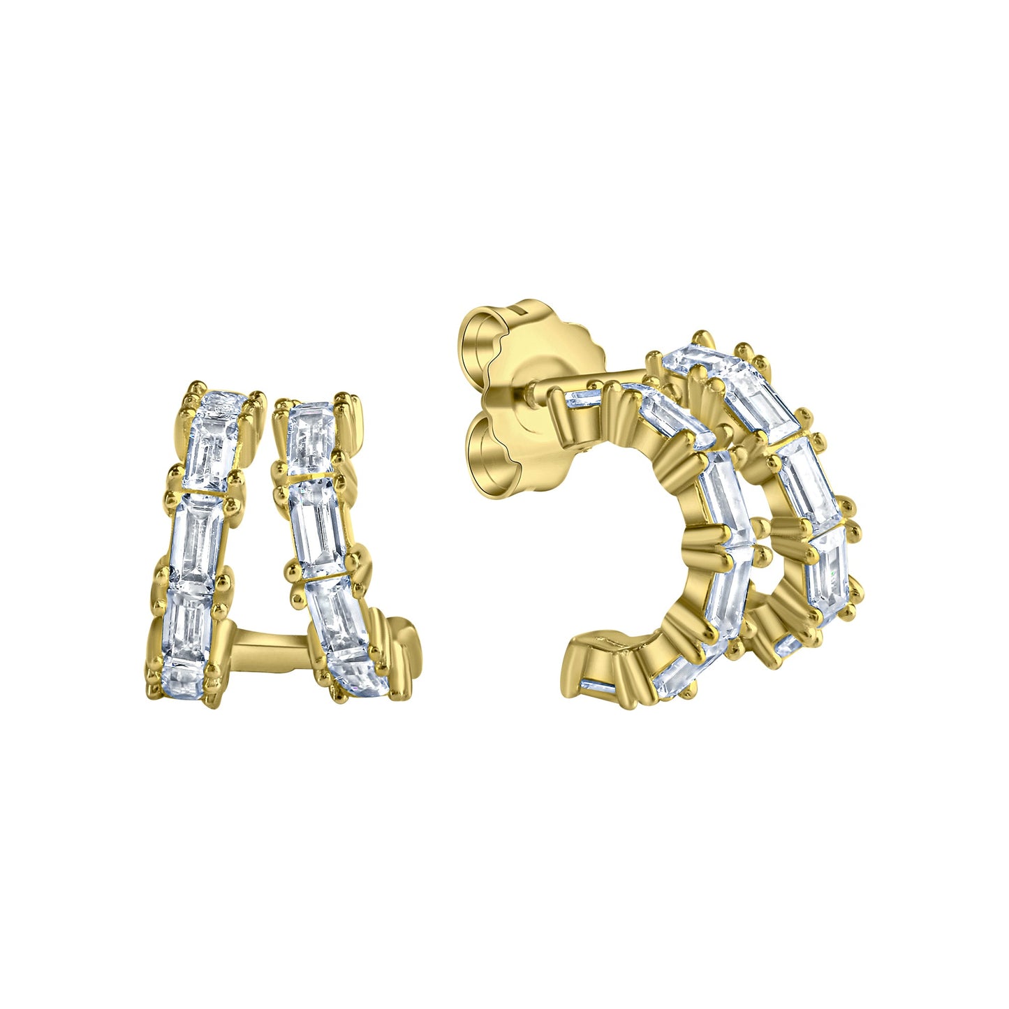 Ohrstecker 925/- Sterling Silber vergoldet 1,1cm Zirkonia