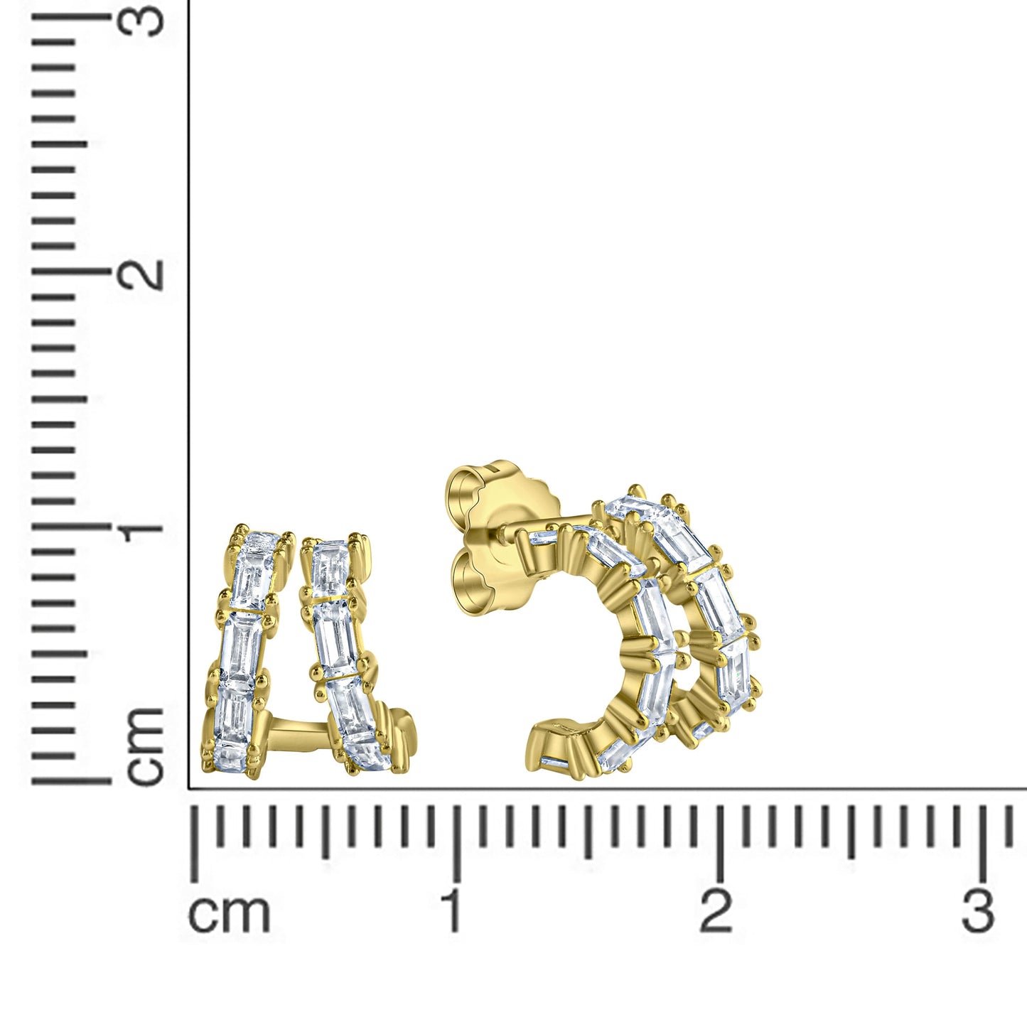 Ohrstecker 925/- Sterling Silber vergoldet 1,1cm Zirkonia