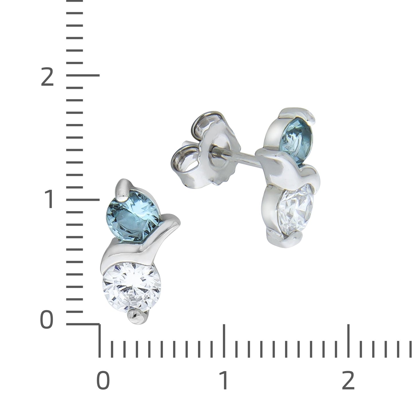 Ohrstecker 925/- Sterling Silber rhodiniert 1,1cm Zirkonia