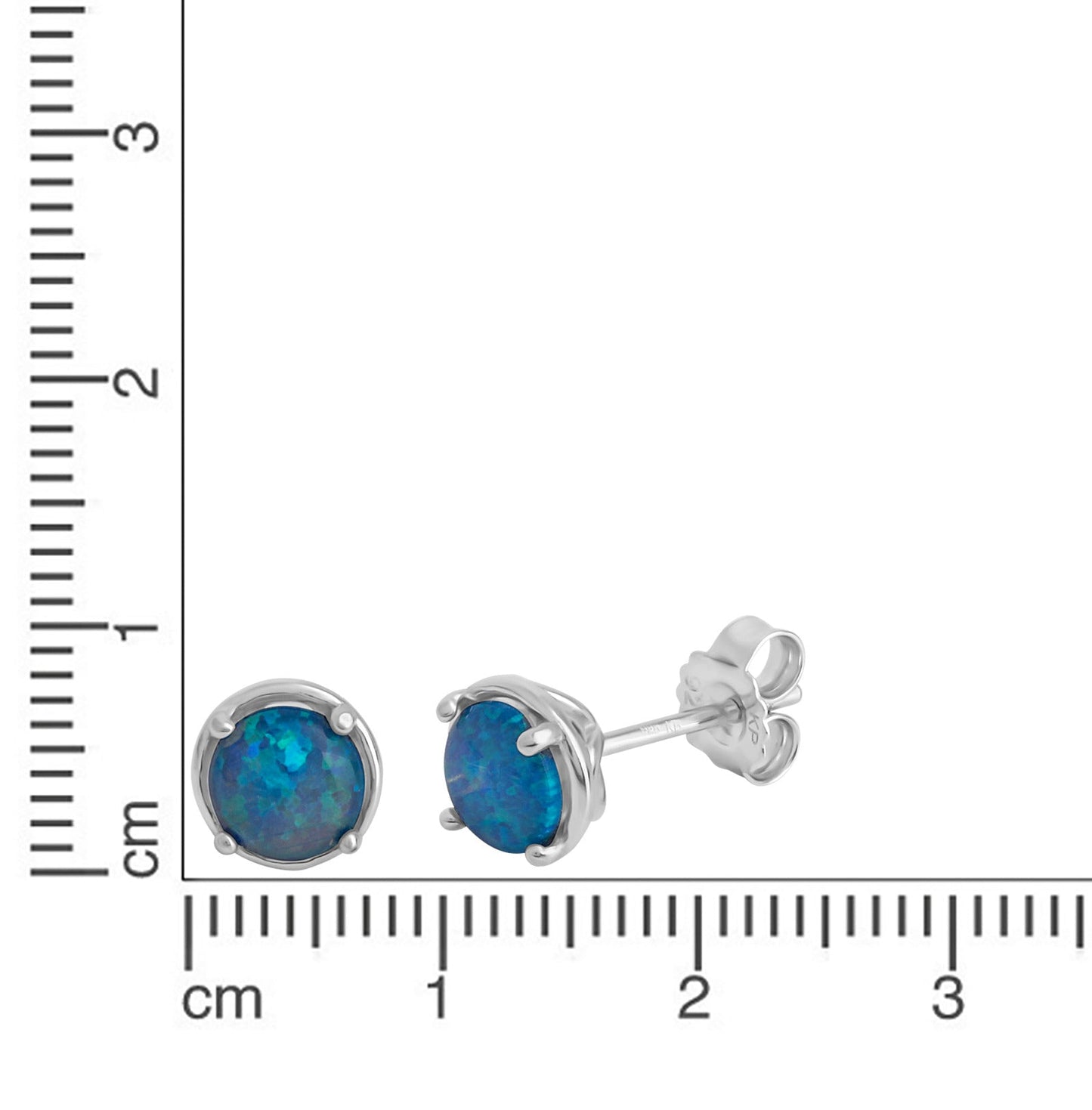 Ohrstecker 925/- Sterling Silber rhodiniert 0,7cm synth.Opal