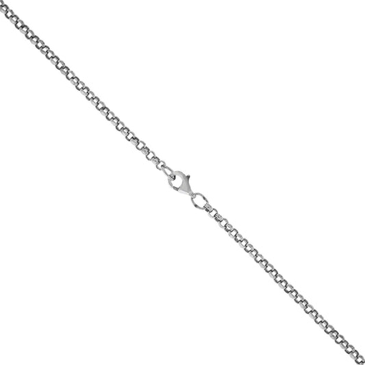 Collier Damen 925er Sterling Silber rhodiniert Erbskette 45cm lang