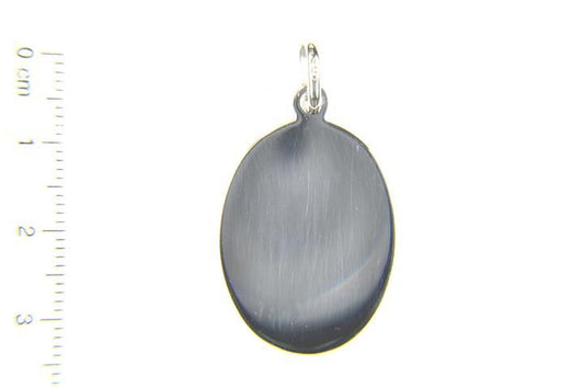 Anhänger aus 925/- Sterling Silber rhodiniert Silberplatte oval 20x27mm matt/glanz
