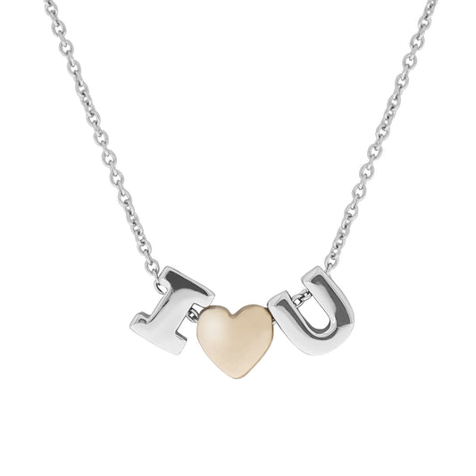 Collier aus 925/- Sterling Silber rhodiniert teils rotvergoldet mit Schriftzug