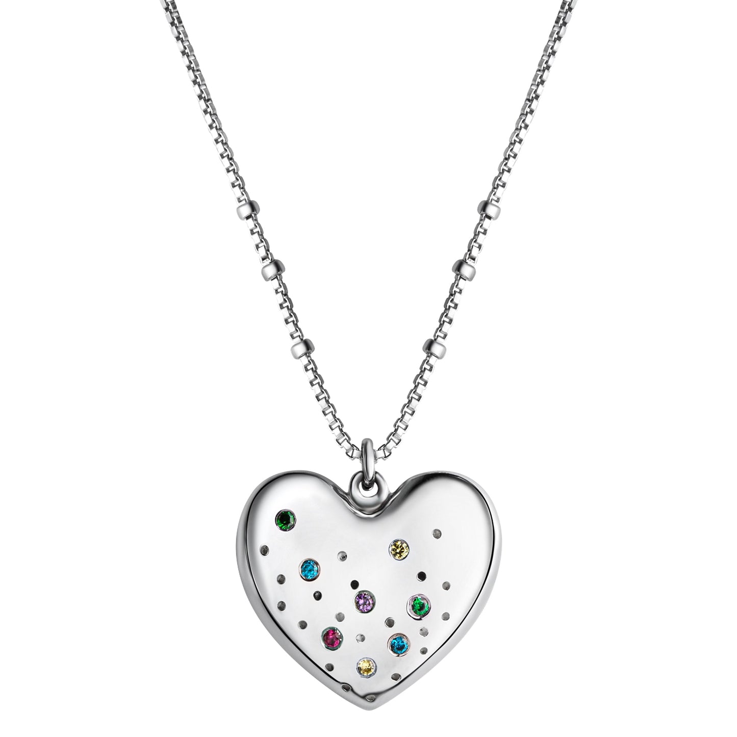 Anhänger mit Kette Venezianerkette 925/- Sterling Silber rhodiniert 45,0cm Zirkonia