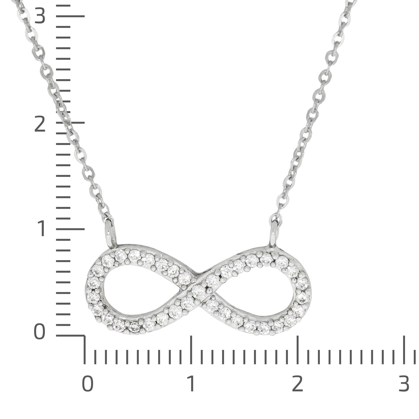 Collier Ankerkette 925/- Sterling Silber rhodiniert 45,0cm Zirkonia