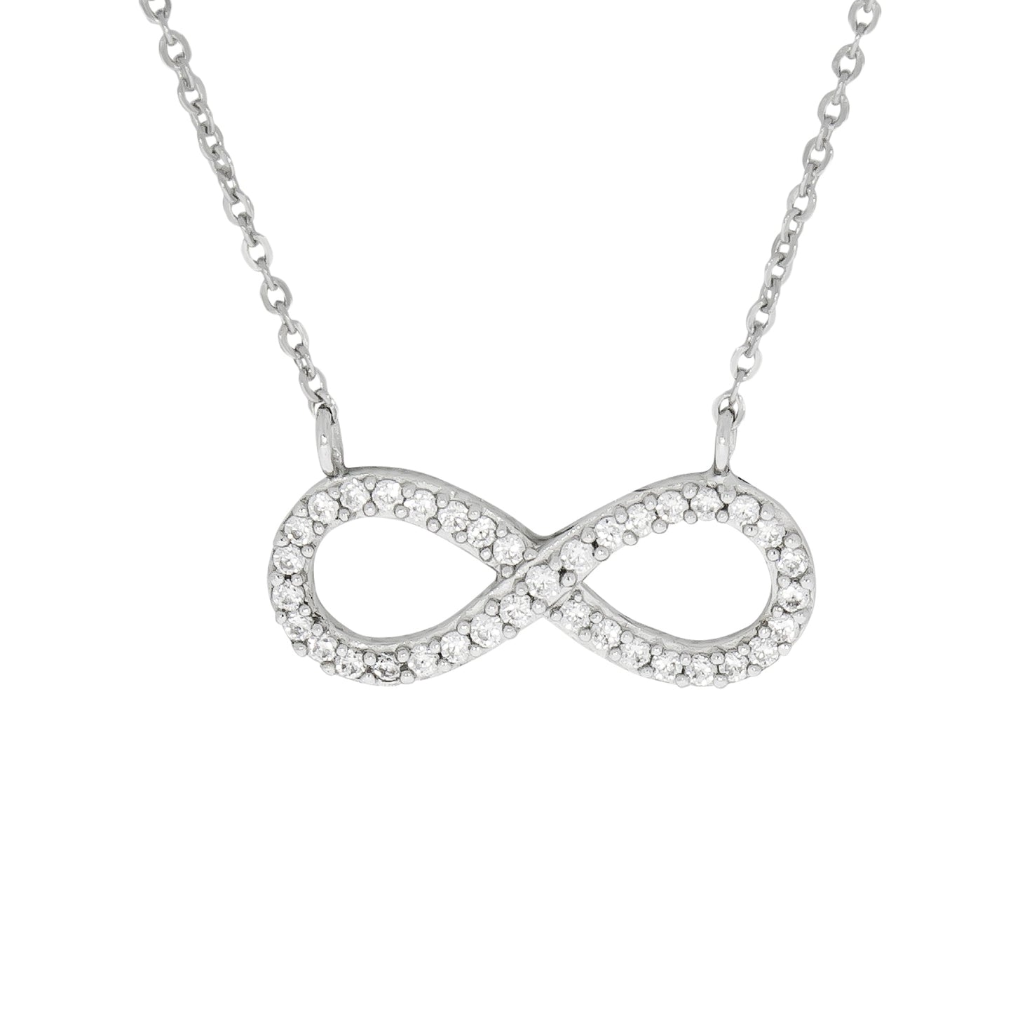 Collier Ankerkette 925/- Sterling Silber rhodiniert 45,0cm Zirkonia