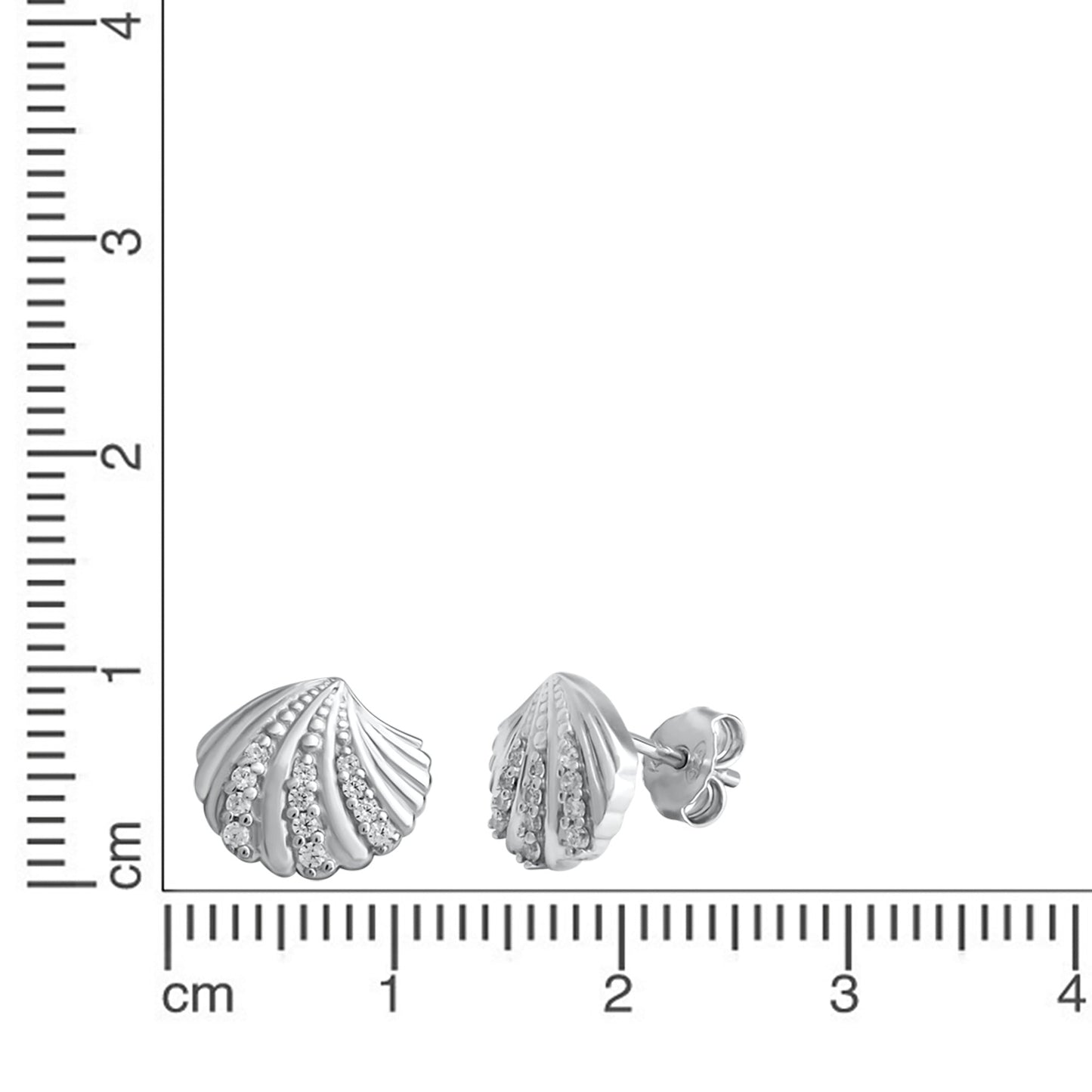 Ohrstecker 925/- Sterling Silber rhodiniert 0,9cm Zirkonia