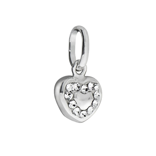 Anhänger aus 925/- Sterling Silber Herz mit Kristallen weiß