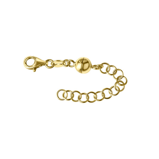 Magnetschließe aus 925/- Sterling Silber vergoldet mit Verlängerungskette 4 cm