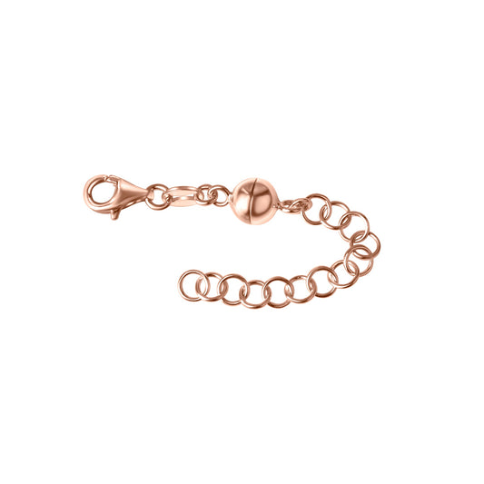Magnetschließe aus 925/- Sterling Silber rotvergoldet mit Verlängerungskette 4 cm
