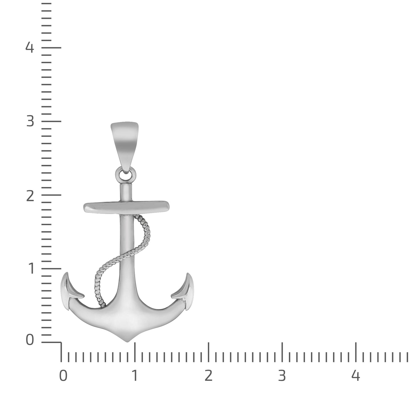 Anhänger Motiv Anker 925/- Sterling Silber rhodiniert 3,0cm