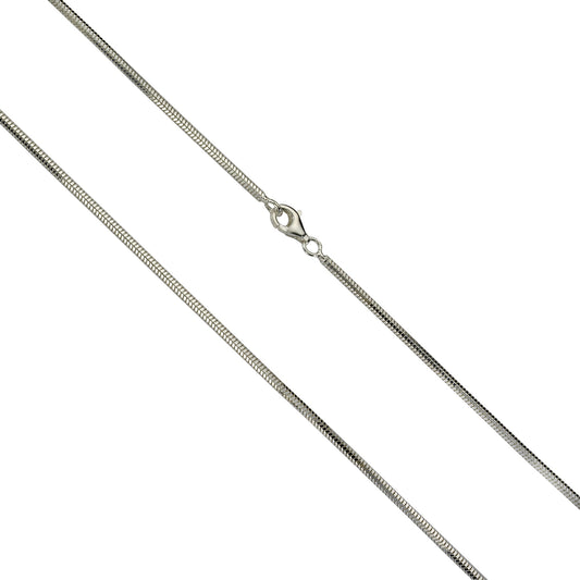Collier 925/- Sterling Silber Schlangenkette diamantiert 80 cm