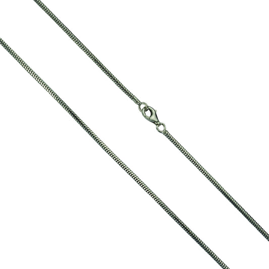 Collier 925/- Sterling Silber rhodiniert Schlangenkette diamantiert 70 cm
