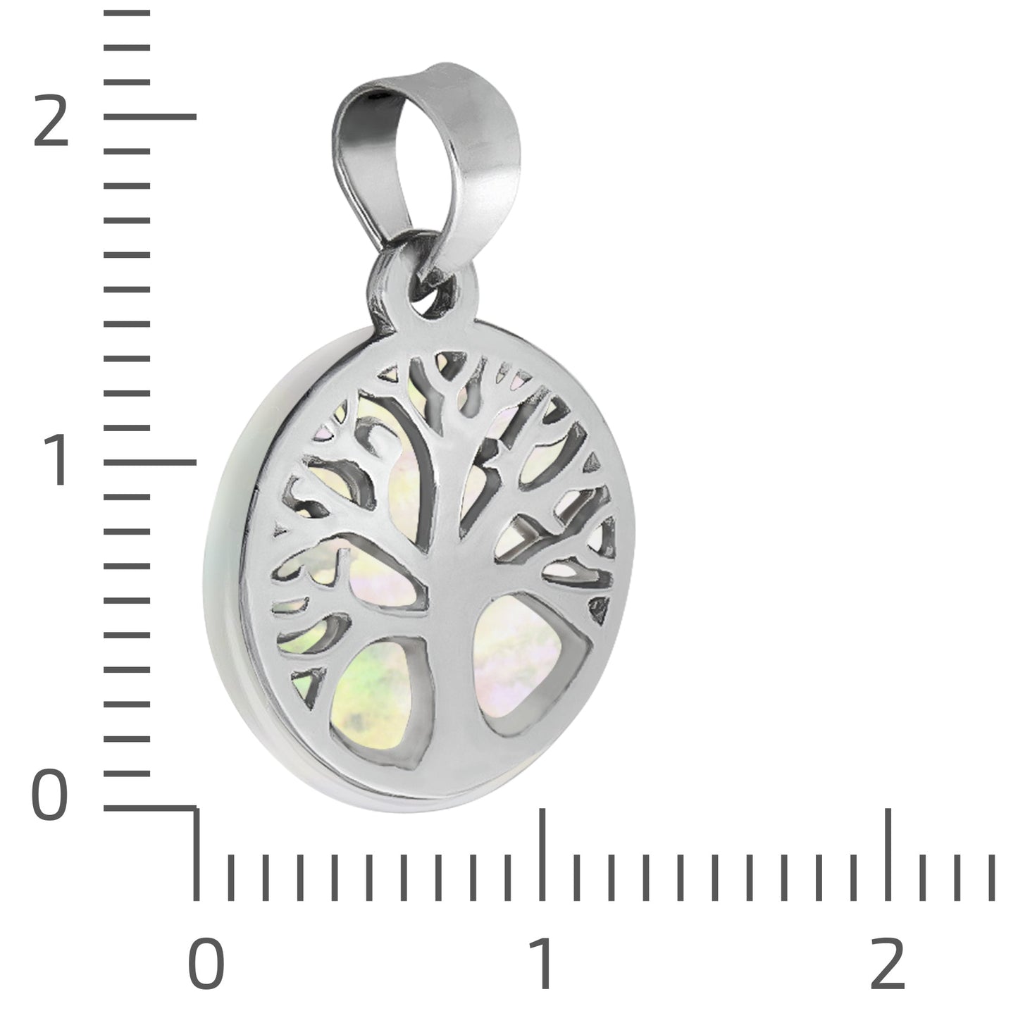 Anhänger 925/- Sterling Silber rhodiniert 1,8cm Perlmutt