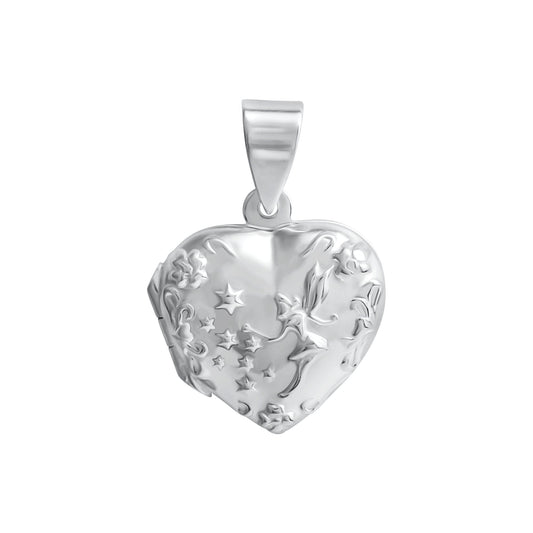 Anhänger Medaillon aus 925/- Sterling Silber weiß Herz rückseitige Gravur *believe*