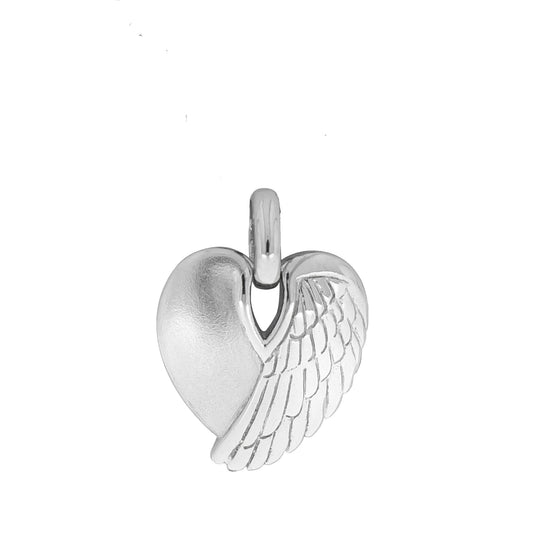 Anhänger aus 925/- Sterling Silber rhodiniert Herzform mit Engelsflügel
