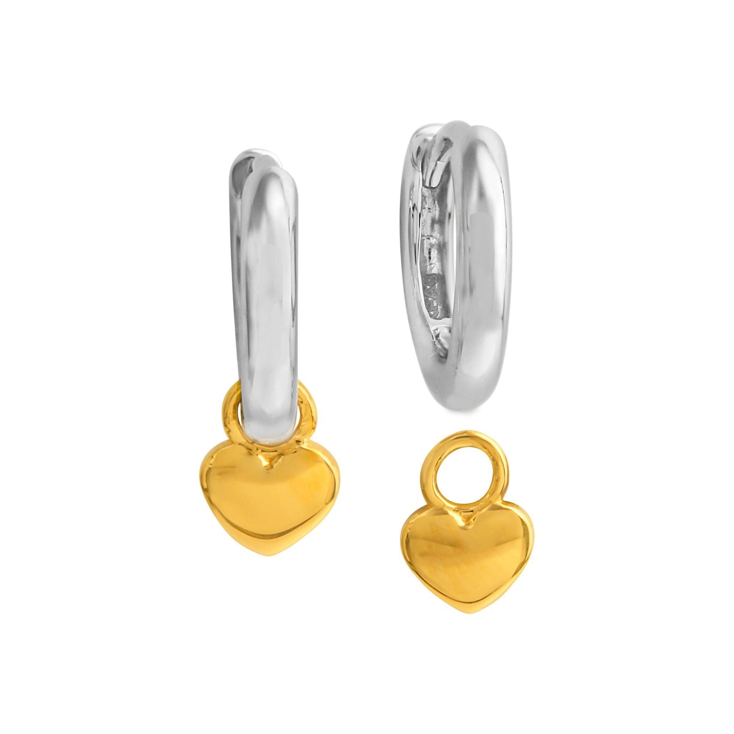 Klappcreolen 925/- Sterling Silber rho+VGO 1,1cm