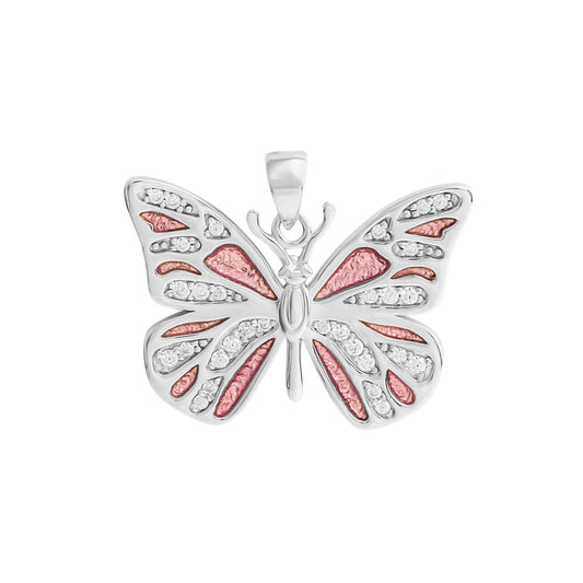 Schmuck Halsketten-Anhänger Damen 925er Sterling Silber rhodiniert Schmetterling 1,9cm günstig kaufen