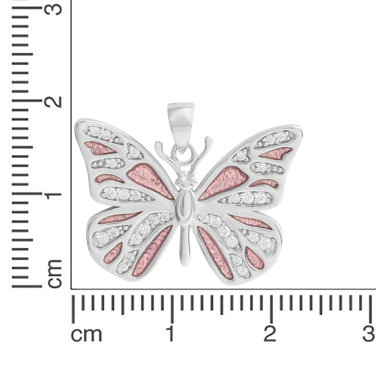 Anhänger 925/- Sterling Silber rhodiniert 1,9cm Zirkonia