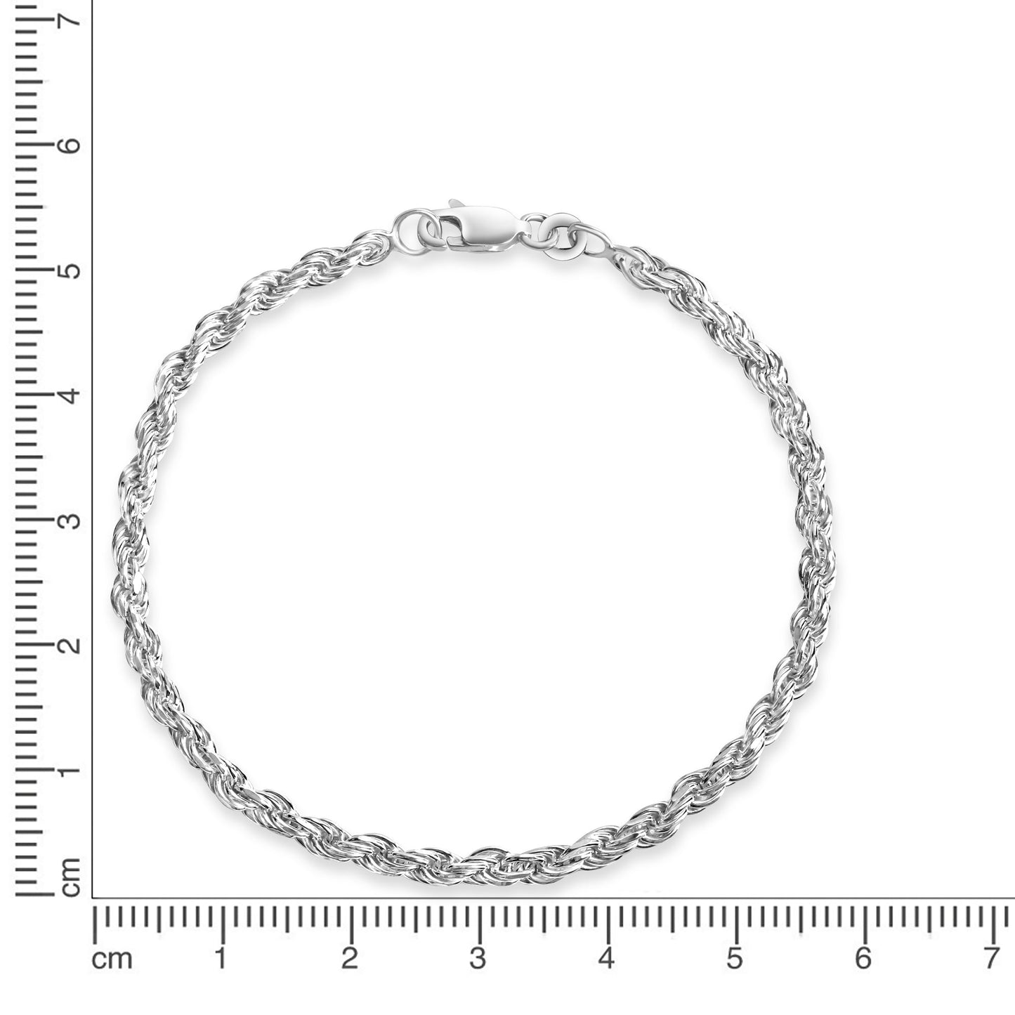 Armband Kordelkette 925/- Sterling Silber 19cm