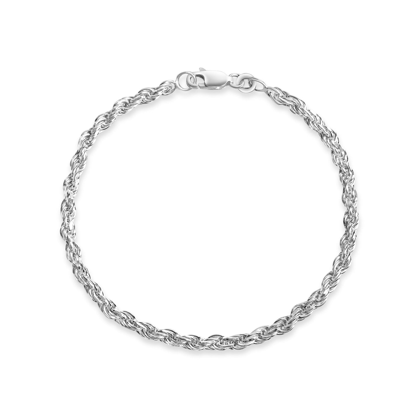 Armband Kordelkette 925/- Sterling Silber 19cm