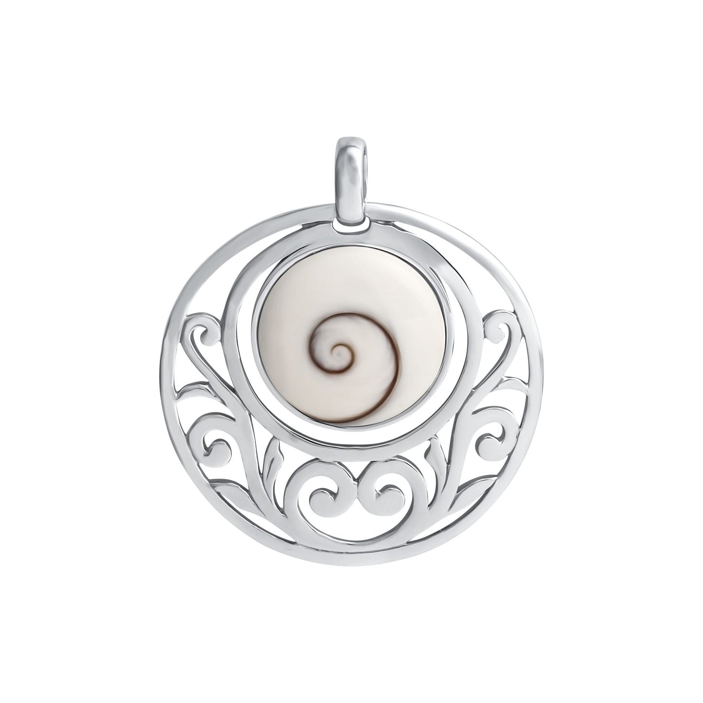 Anhänger 925/- Sterling Silber rhodiniert 3,6cm Muschel