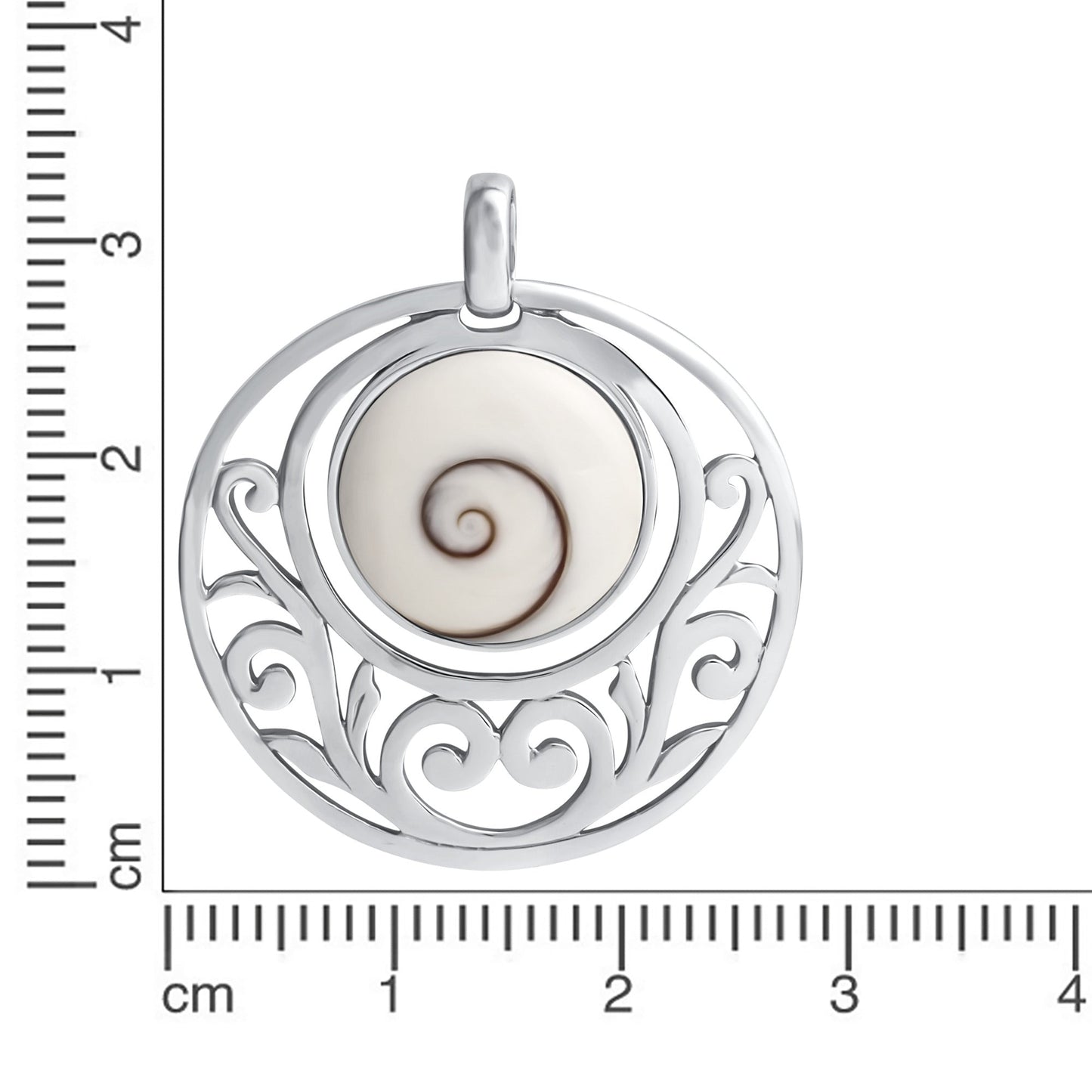 Anhänger 925/- Sterling Silber rhodiniert 3,6cm Muschel