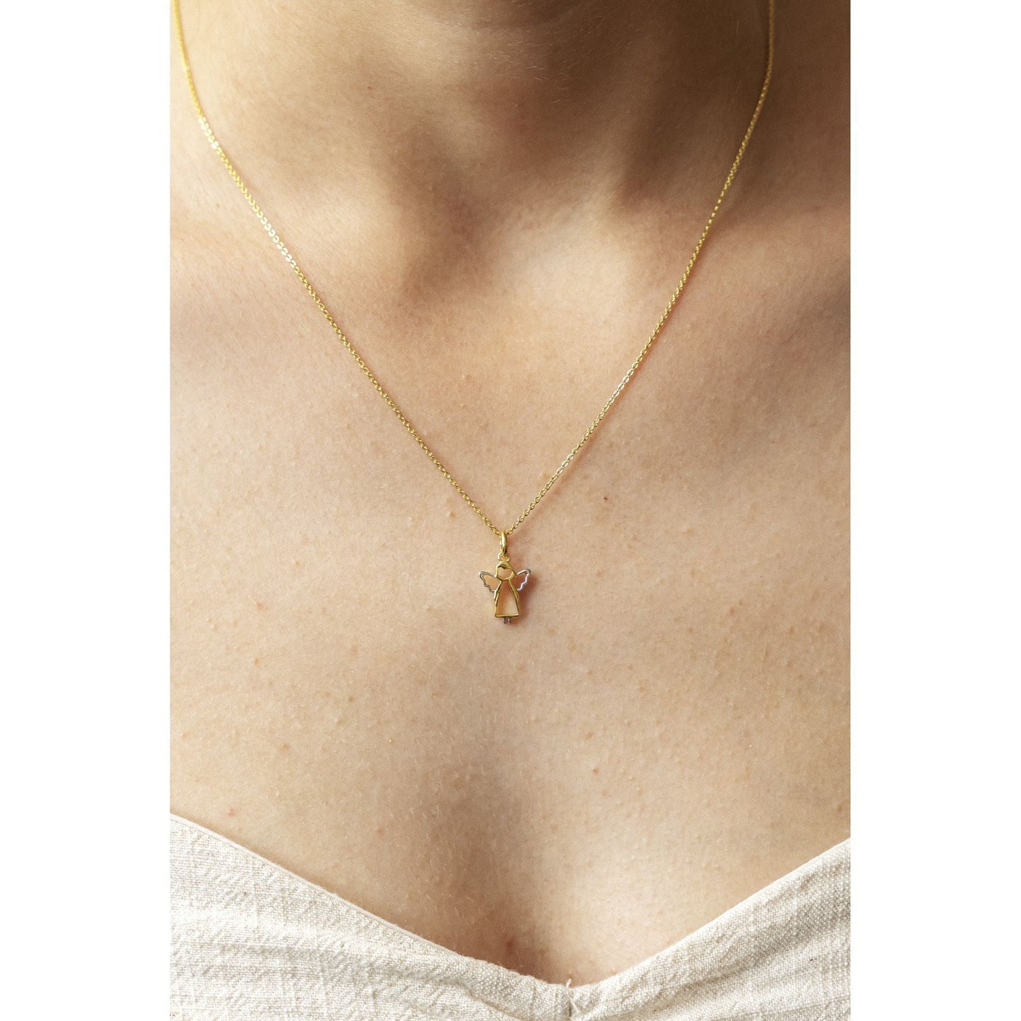Halskette Ankerkette 375/- Gold rhodiniert (teil) 45,0cm ohne Stein