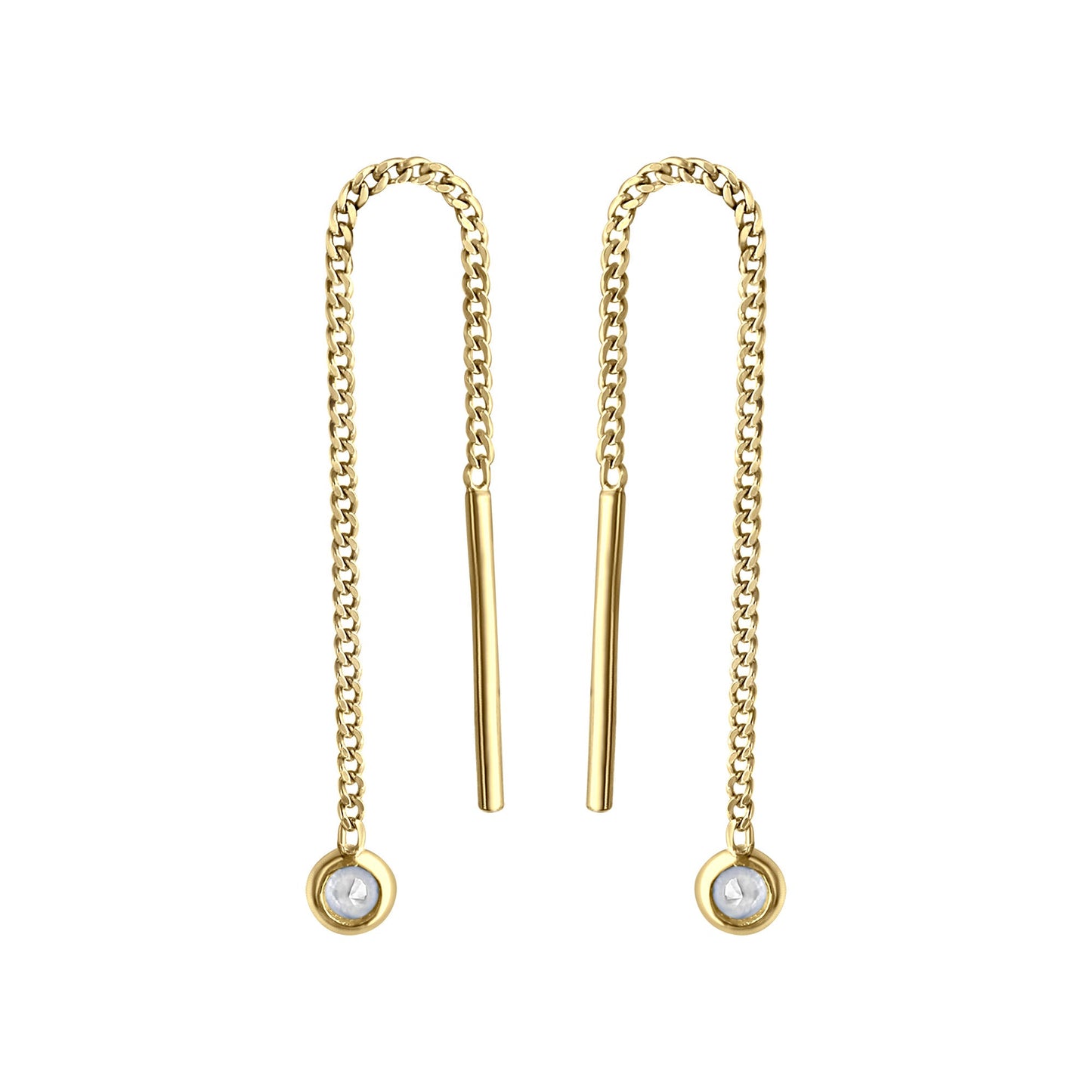 Durchzieh-Ohrringe 333/- Gold 5,5cm Zirkonia