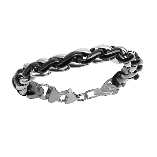 Herrenarmband aus Edlestahl geschwärzt 23 cm lang