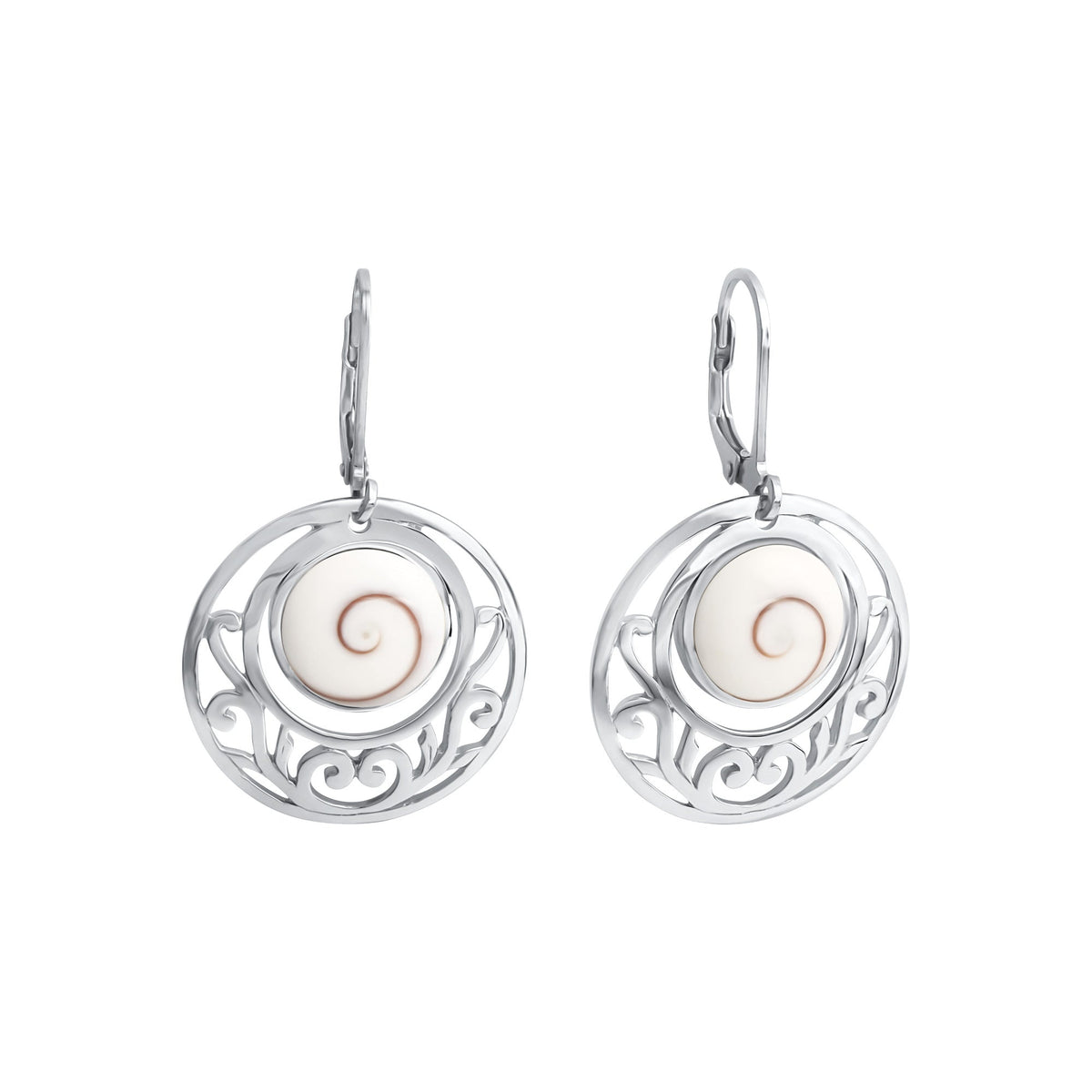 Ohrhänger 925/- Sterling Silber rhodiniert 3,7cm Muschel