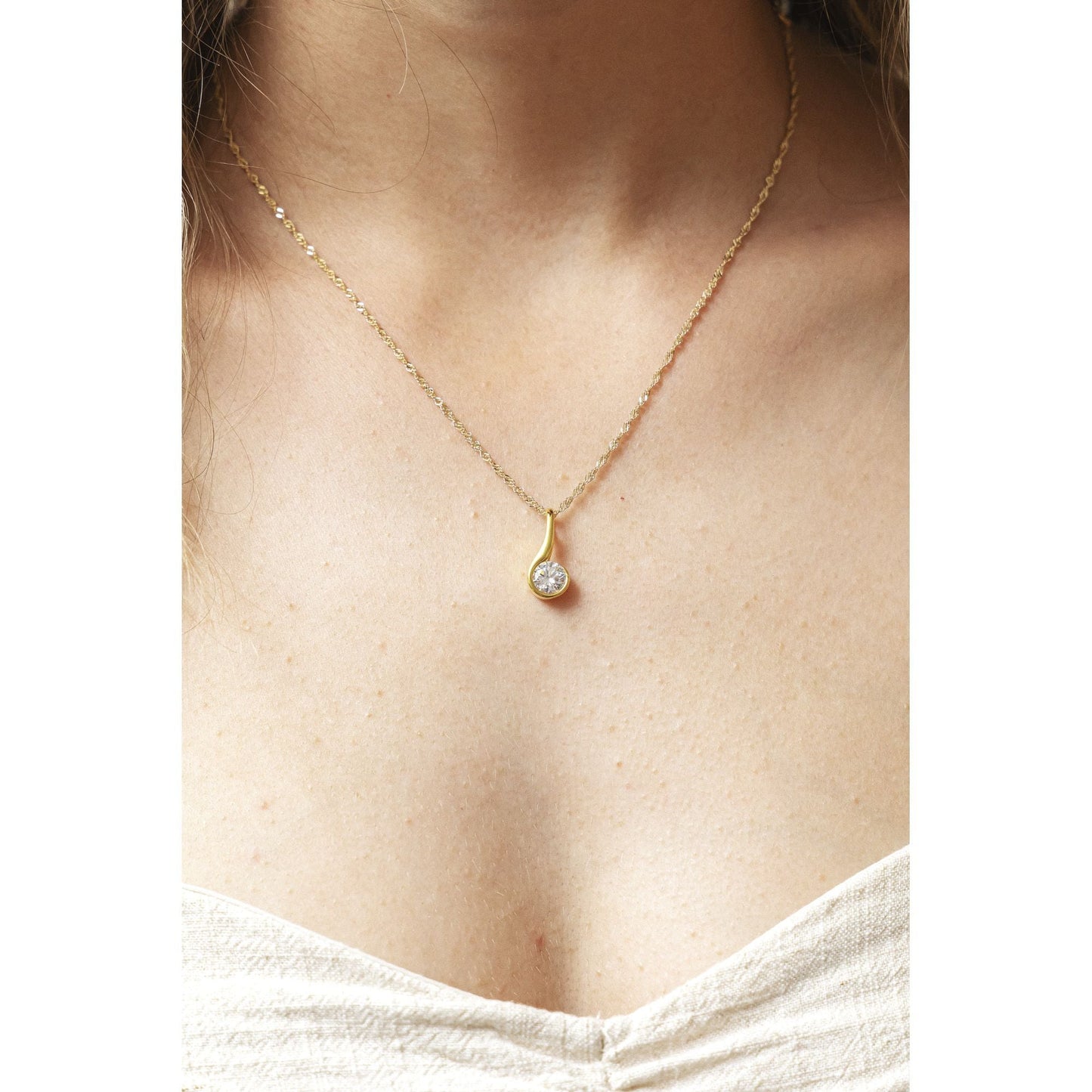Halskette Singapurkette 375/- Gold 43cm Zirkonia